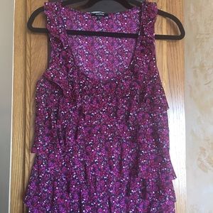 Ruffle-Front Floral Tank