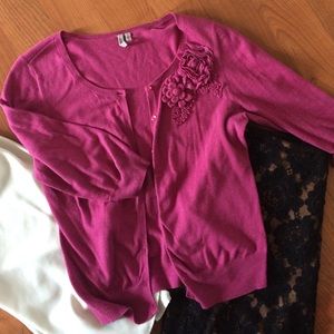 Dark pink Caslon cardigan