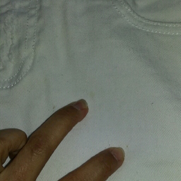 SOLD White Denim Mini Skirt - Picture 3 of 4