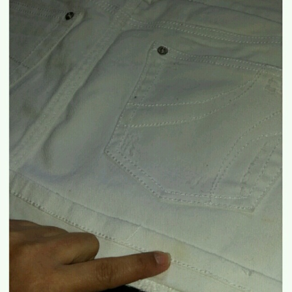 SOLD White Denim Mini Skirt - Picture 4 of 4