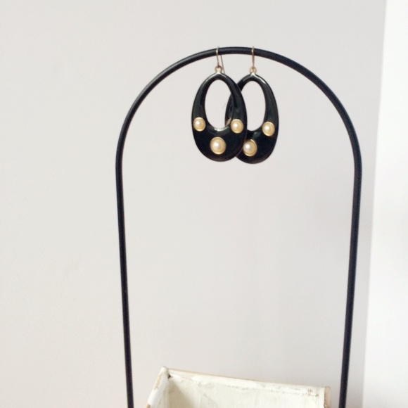 Black Gold Pearl Earrings