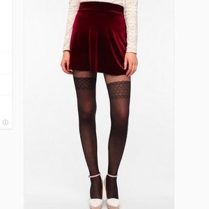 UO Purple Velvet Skater Skirt