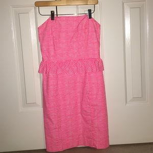 Lilly Pulitzer strapless pink gingham dress
