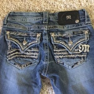 size 25 washed out miss me jeans and shorts