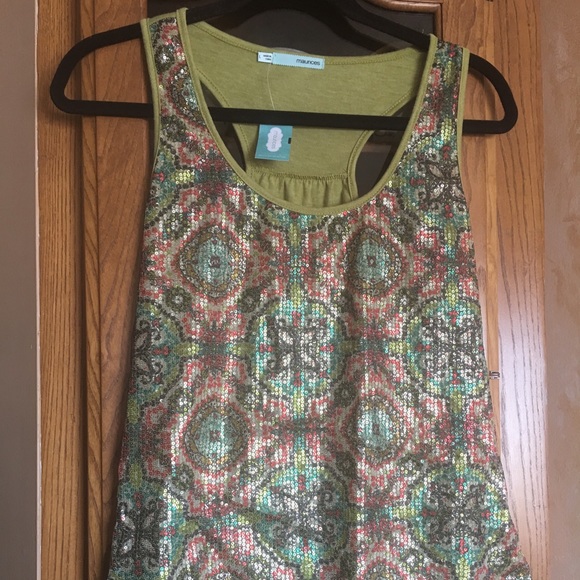 Sequined-Front Tank Top NWT