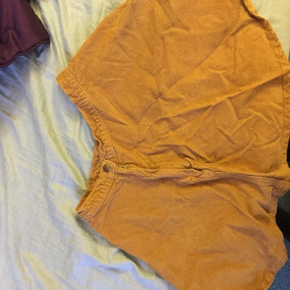 A khaki mini skirt
