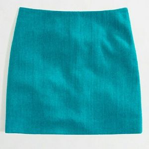 J. Crew turquoise wool mini skirt