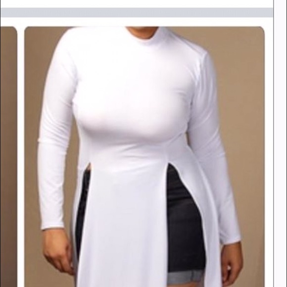 Sexy slit white top - Picture 2 of 2