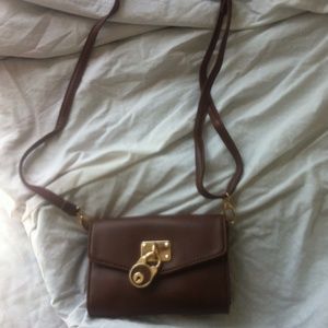 Brown leather purse/clutch