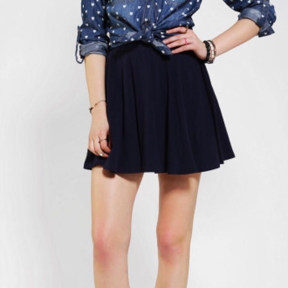 UO Navy Blue Skater Skirt