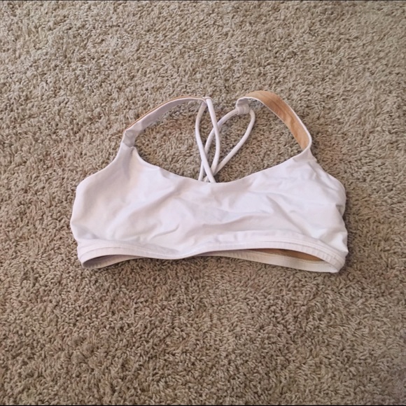 White Lululemon Free to Be Bra