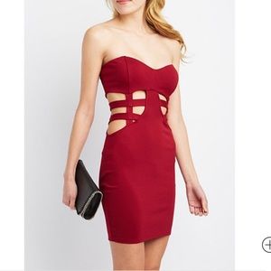HP 💖 Dark red cutout dress