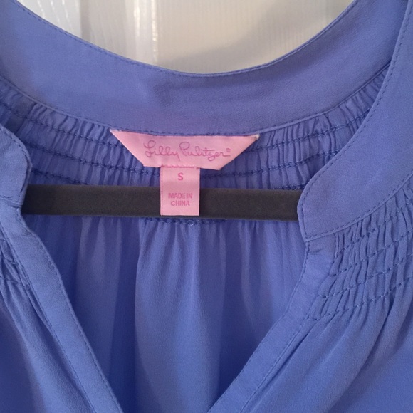 Lilly Pulitzer silk Elsa.  Small.  Iris blue. - Picture 2 of 4