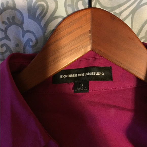 Hot pink Express button down - Picture 2 of 4