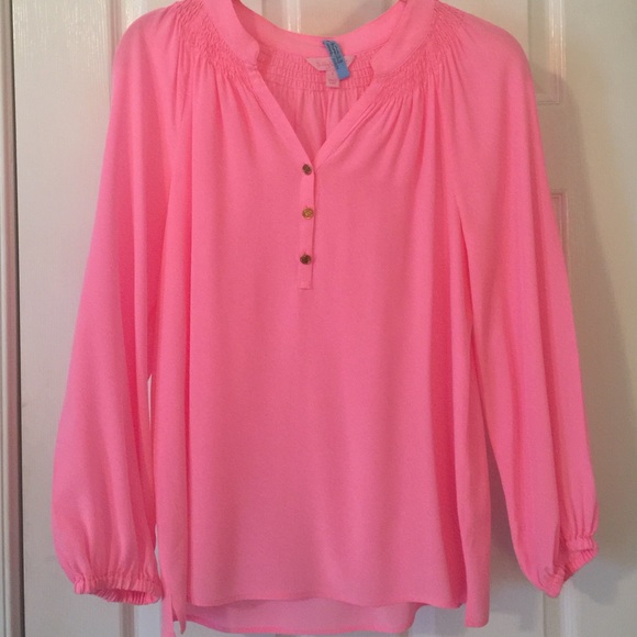 Lilly Pulitzer silk Elsa.  Bright pink.  Small