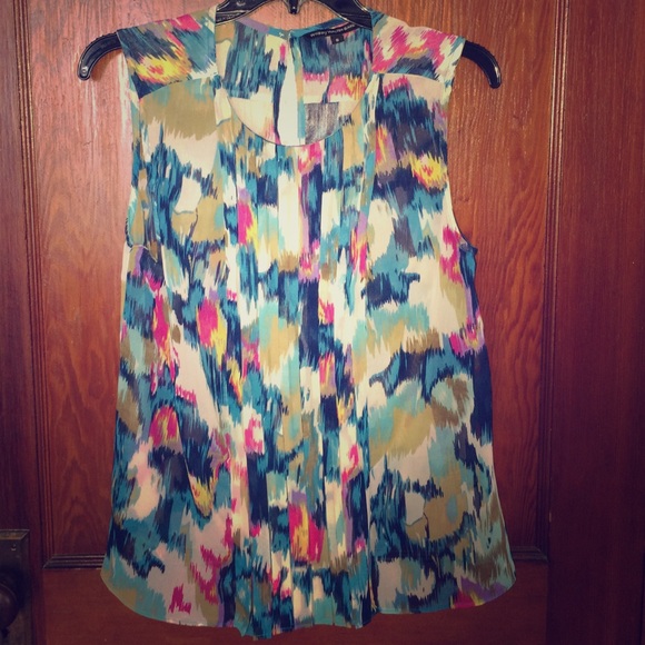 Pleated front tank top