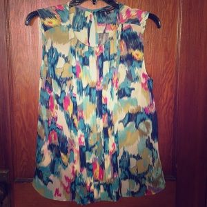 Pleated front tank top