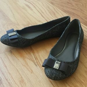 Banana Republic charcoal gray tweed flats