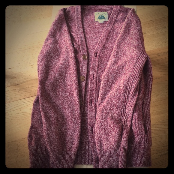 Soft thick red speckled cardigan