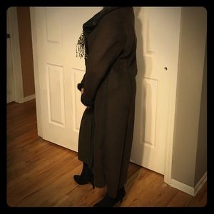 Jones New York. Brown faux shearling coat.
