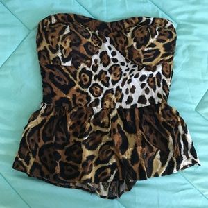 Strapless Leopard Shirt