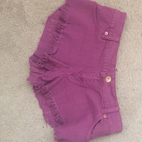 Purple/Maroon slightly high waisted shorts! - Picture 1 of 3