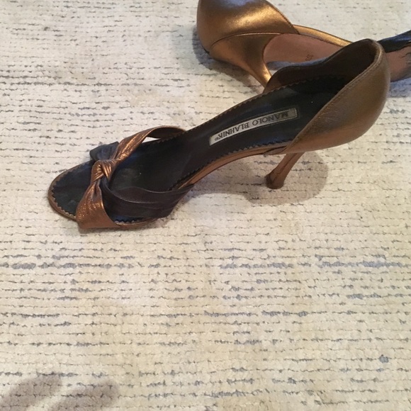 Manolo Blahnik cooper and black Heel Sandals - Picture 3 of 4