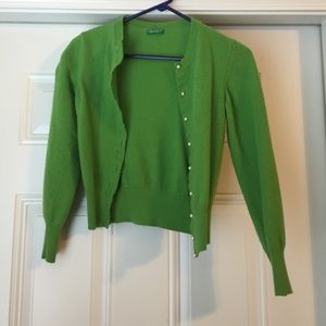 Green wool cardigan