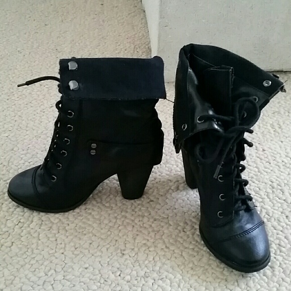 Baker by Ted Baker Shoes - Baker heeled lace up booties/ combat boots