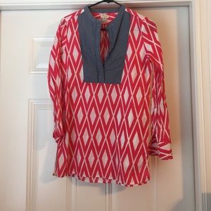 Denim and tribal printed tunic