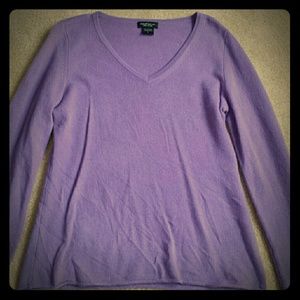 Purple V-neck sweater