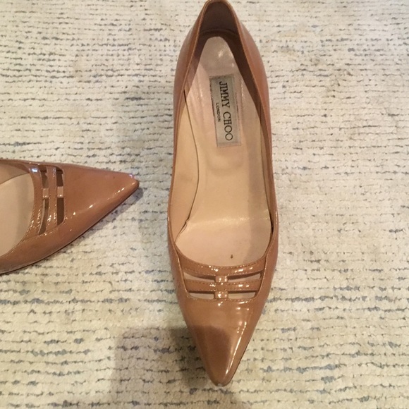 Jimmy Choo Camel Patent Leather Heels - Picture 2 of 4