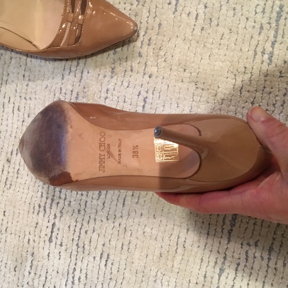 Jimmy Choo Camel Patent Leather Heels - Picture 4 of 4
