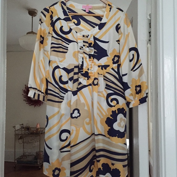 Lilly Pulitzer Flower Print Silk Dress, Size 4
