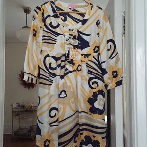 Lilly Pulitzer Flower Print Silk Dress, Size 4