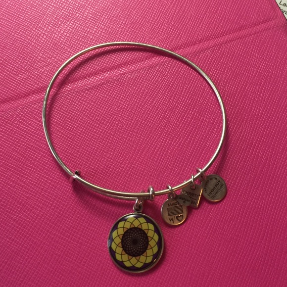 Alex & Ani Sunflower bracelet.  Silver