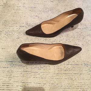 Christian Louboutin Brown Leather Low Heels