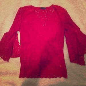 Red lace top