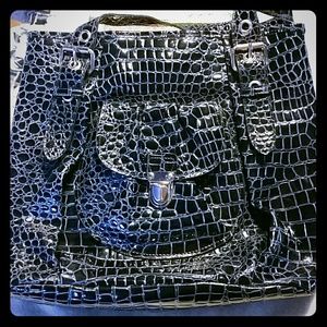 Faux crocodile tote