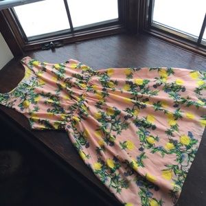 Lemon print pink dress by Pink Owl