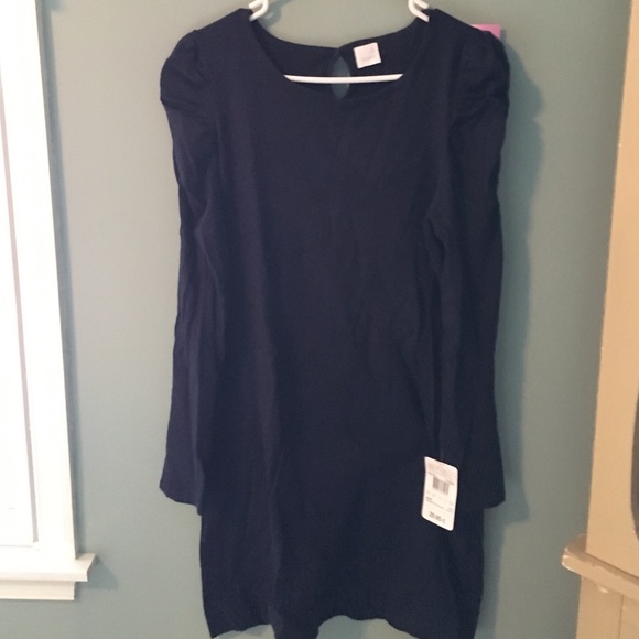 NWT Navy pleated shoulder sweater dress!