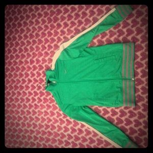 Is a large in kids, green and purple Nike jacket