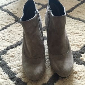 Grey suede booties