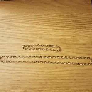 Mens gold plated necklace and bracelet set