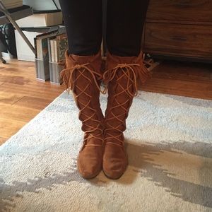 Minnetonka Lace-up Knee High Brown Boot