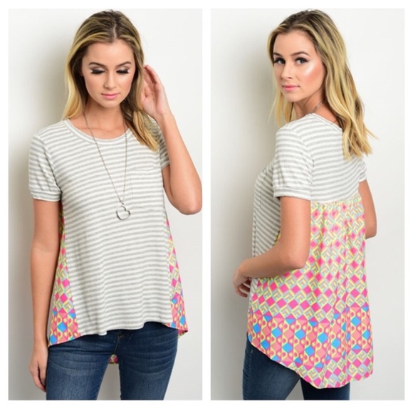 Boutique Tops - ✨Last One✨Striped Multicolored Tee