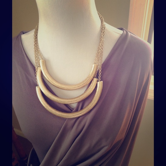 Gold plated cascading necklace
