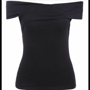 Black Off the Shoulder Shirt