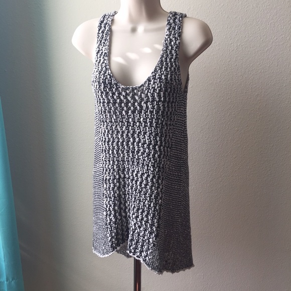 CAbi Tank Top Tape Yarn Black White Sz S - Picture 1 of 4