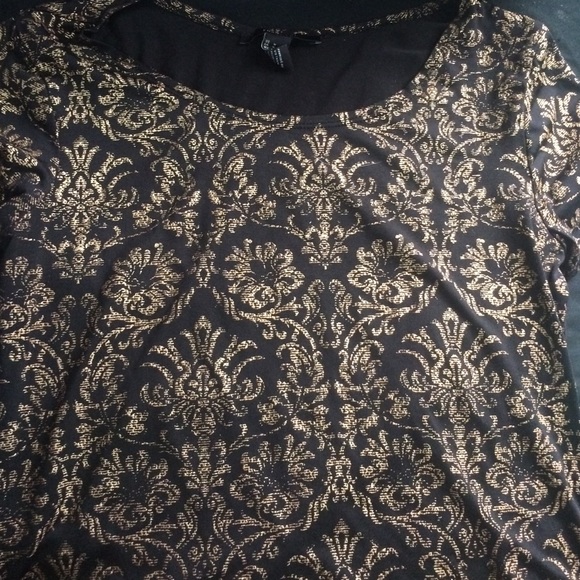 Gold and black cropped top